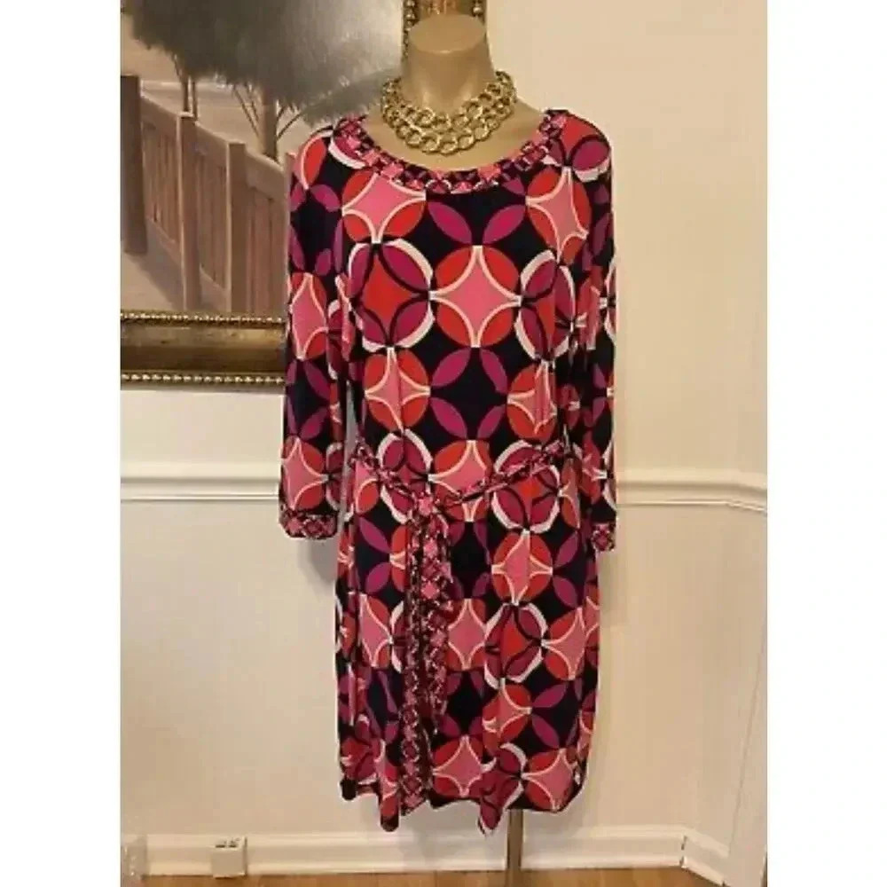 BANANA REPUBLIC geometric print sheath dress size XL